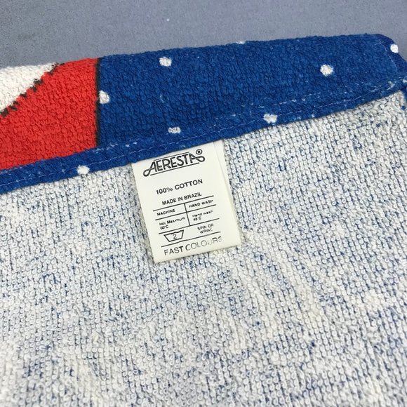 Merry Christmas Santa Claus Vtg Terry Cloth Hand Towel Aeresta Made in Brazil - Picture 4 of 5